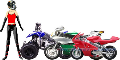 pocket bike sizes