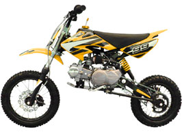 yellow 4-stroke dirt bike