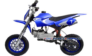 mini dirt bike blue