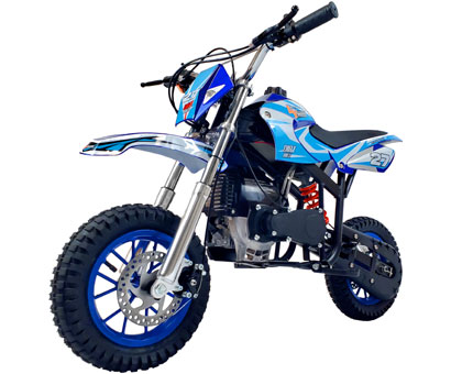 mini dirt bike blue