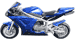 blue super pocket bike